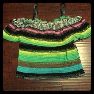 Multi color off the shoulders top